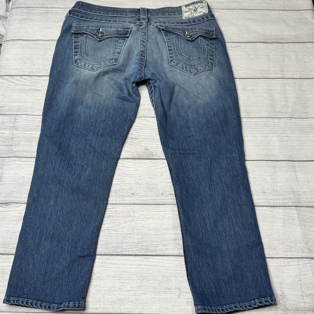 True Religion Basic Rolled Capri Jeans Womens 30 Blue Denim Low Rise Skinny